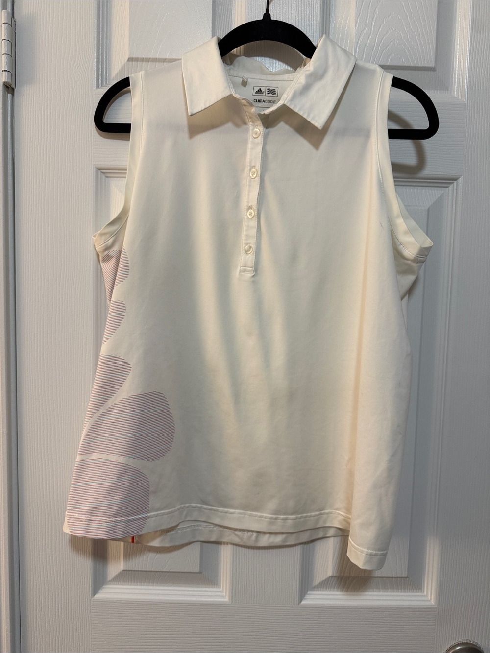 EUC ADIDAS CLIMACOOL WHITE GOLF SHIRT SIZE LARGE
